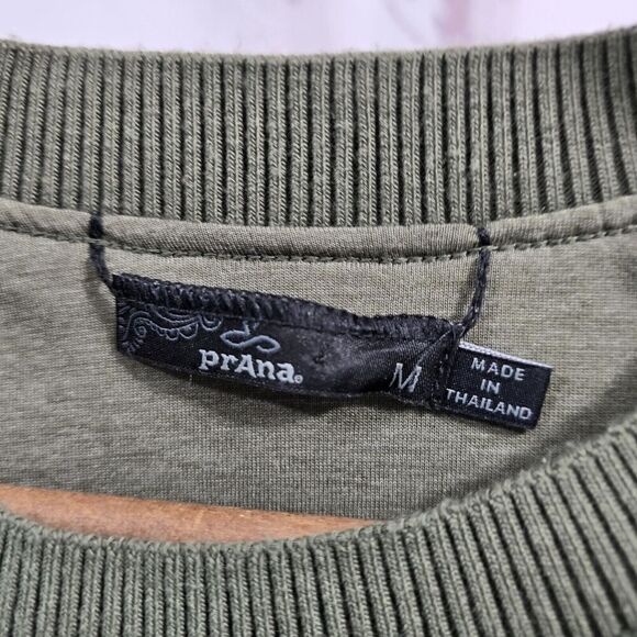 Prana Sweatshirt Women Medium Green Camo Sherpa Teddy Polar Escape Kangaroo Crew - Picture 3 of 11